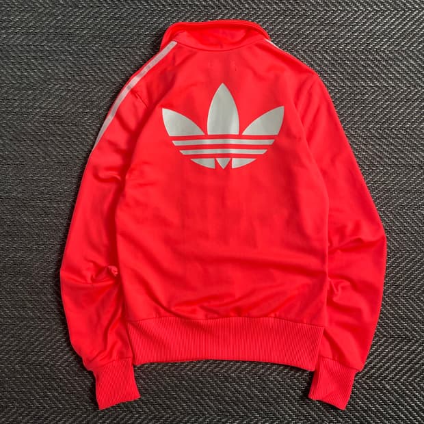 아디다스 우먼스 파이어버드 빅로고 네온 핑크 트랙탑 져지o 5037