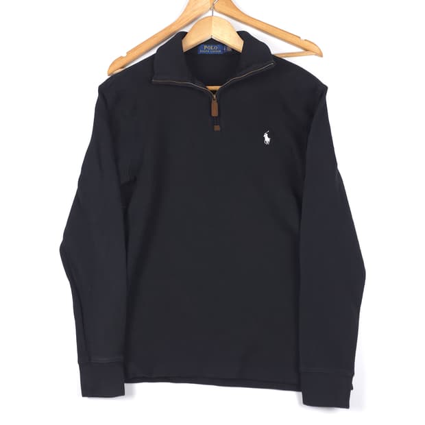 폴로 랄프로렌 코튼 하프집업 블랙 (S)