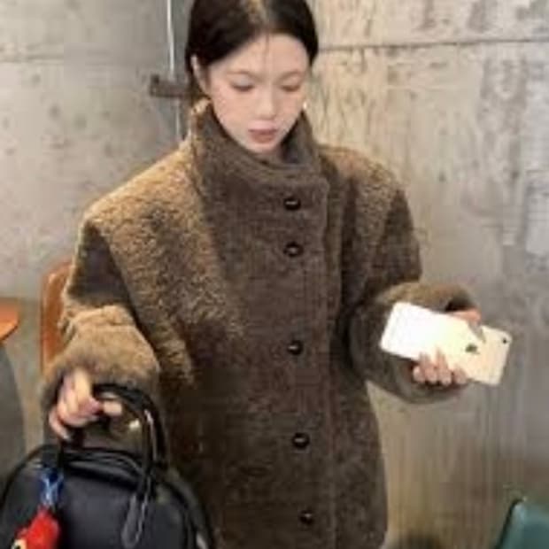 양털 자켓 브라운 코트