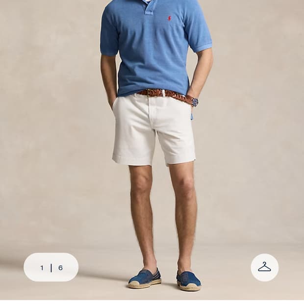 폴로 랄프로렌 신형 스트레치 스트레이트핏 치노 쇼트 반바지 화이트 34