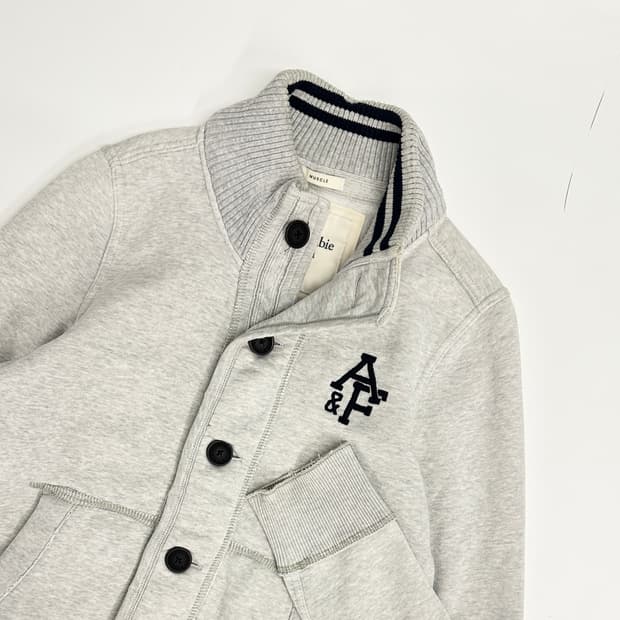 아베크롬비 멜란지 버튼 하이넥 자켓 