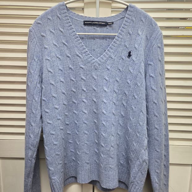 폴로 메리노울 꽈배기 니트