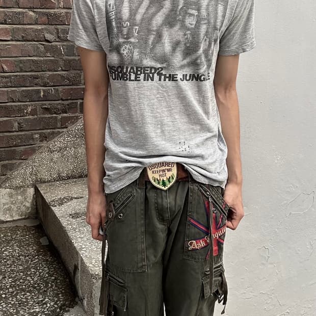 *rare* 디스퀘어드 그런지 프린팅 그레이 티셔츠