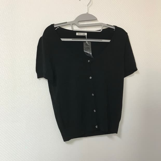  black clear button knit cardigan 