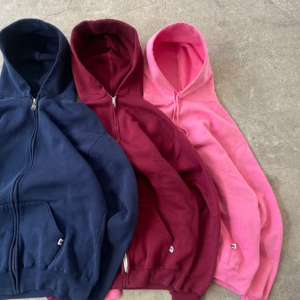 80s Russell Burgundy Hood zip