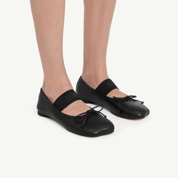 메종 마르지엘라 아나토믹 발레리나 플랫슈즈 가죽