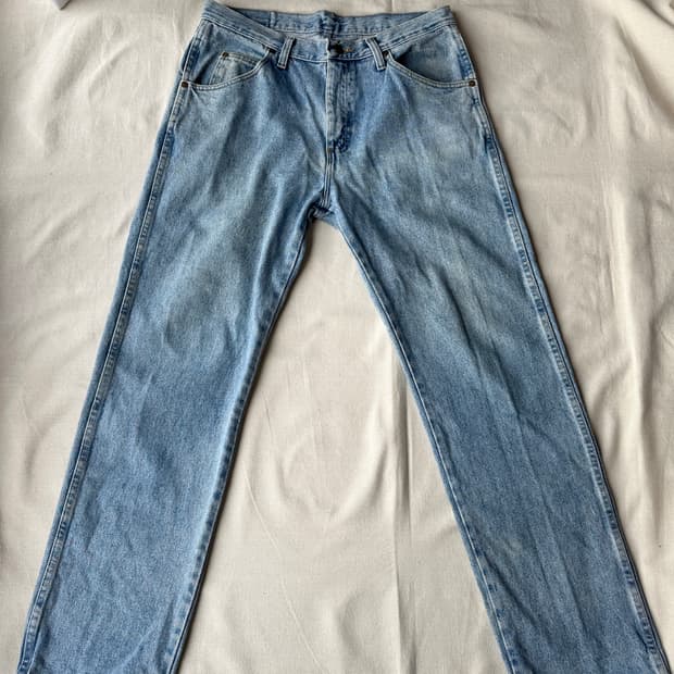 랭글러 어센틱 레귤러핏 연청 데님팬츠 32x30