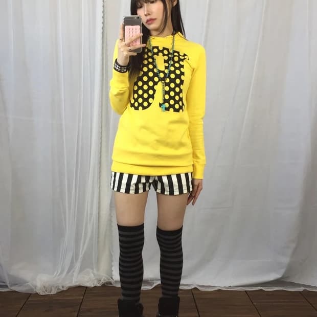 ChubbyGang R Logo Hoodie Dress Yellow