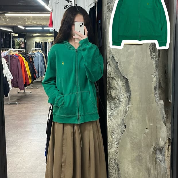폴로 랄프로렌 기모 후드집업 그린 XL #csz2181