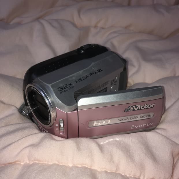 빅터 jvc 캠코더 핑크