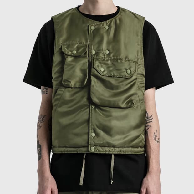 엔지니어드 가먼츠 카키 포켓 조끼 S
