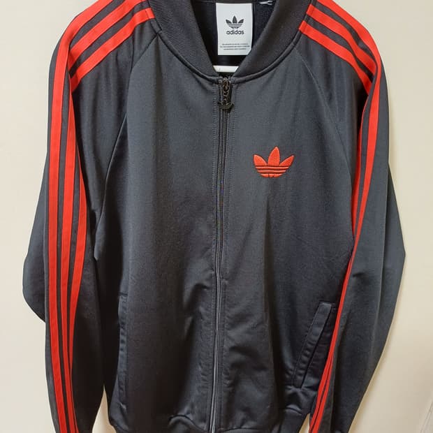 아디다스 슈퍼스타 DMC 트랙탑 져지 블랙/ 레드