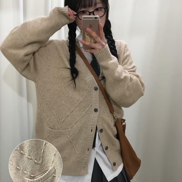 cashmere+wool cardigan