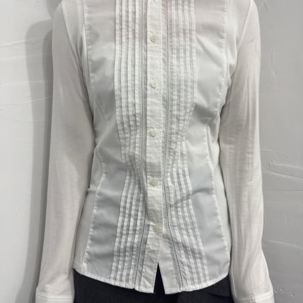 lautreamont white pintuck detail shirt