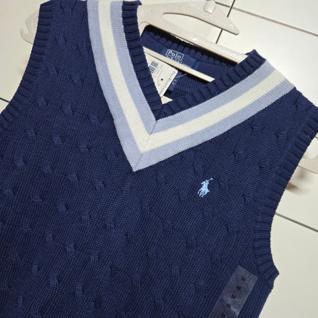 폴로랄프로렌 여성 코튼 케이블 니트 조끼(새상품)
