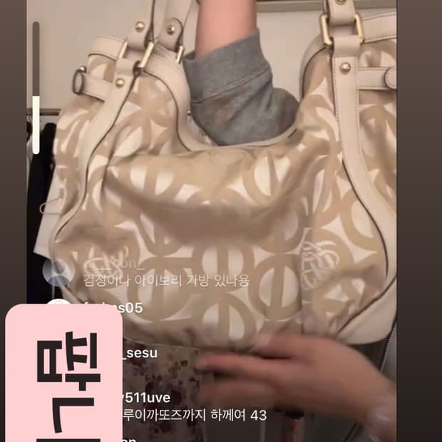 루이까또즈 오네히메라떼갸루 짜잔씨 빈티지 가방 코치깔 핀터Y2K펑크파우닝