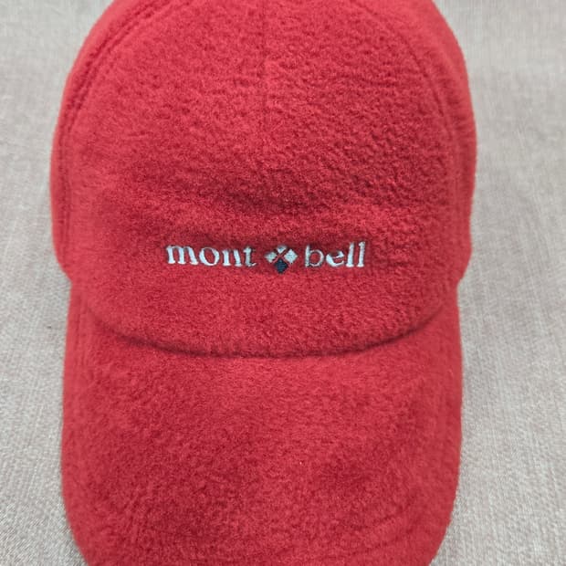 몽벨 플리스 귀마개 볼캡 레드