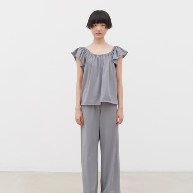 코스모스 SOFT SHIRRING TOP (HETHER GREY)
