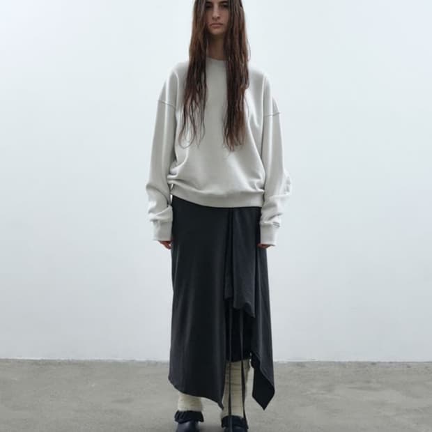 낫띵에브리띵 로고 스웻 셔츠 맨투맨 그레이베이지