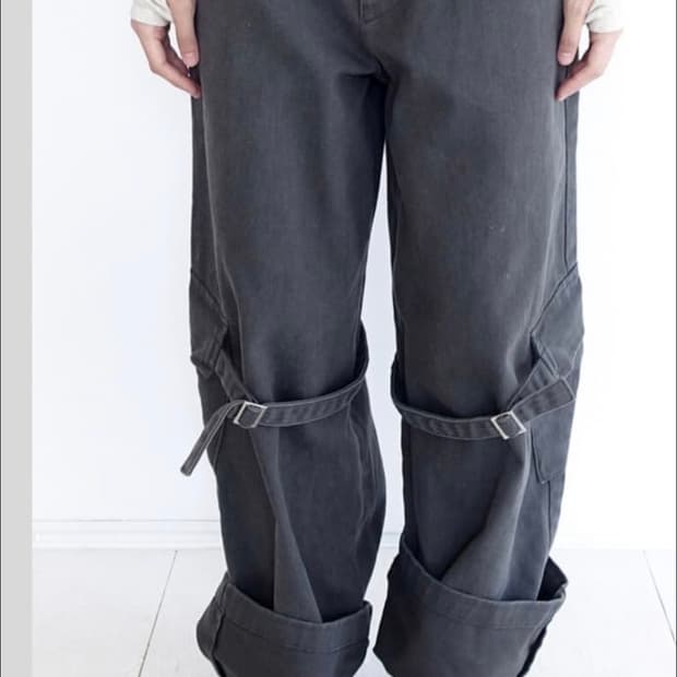 샵페어리 washed strap pants