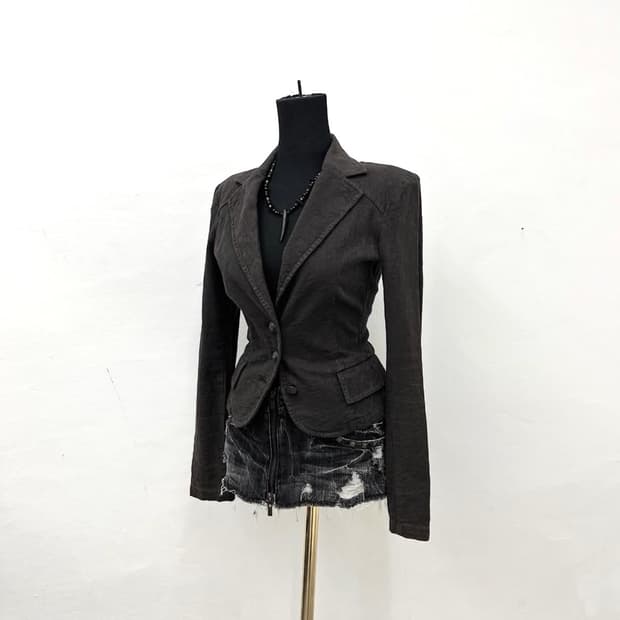 Deepbrown Paisley texture tailer jacket