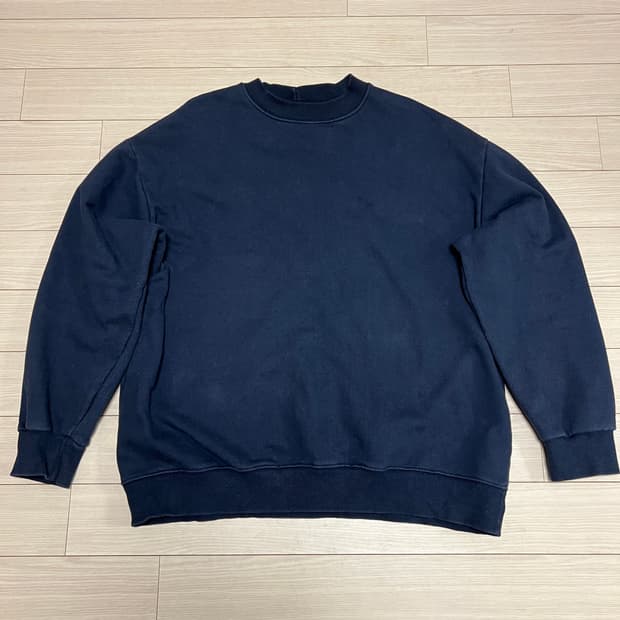 OVERSTAND 오버핏 기모 맨투맨 / 네이비