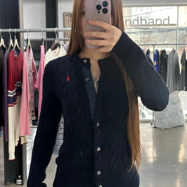 폴로랄프로렌 큐알텍 케이블 가디건