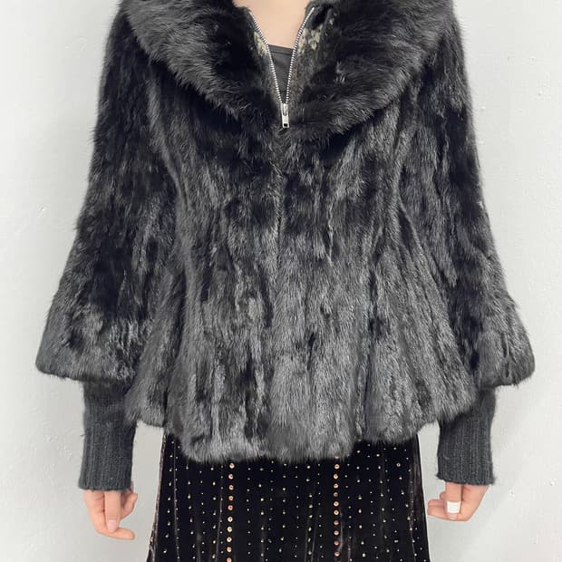 밍크 카라 퍼자켓