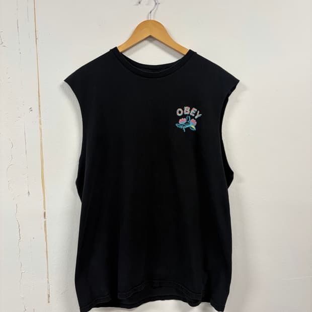 XL) 오베이 연꽃 블랙 나시 T336