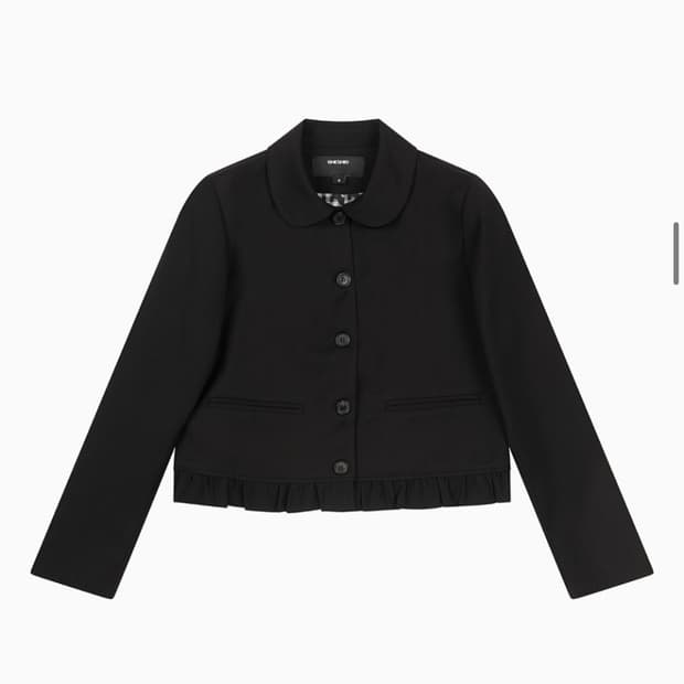새상품) 오헤시오 라운드 프릴자켓 블랙