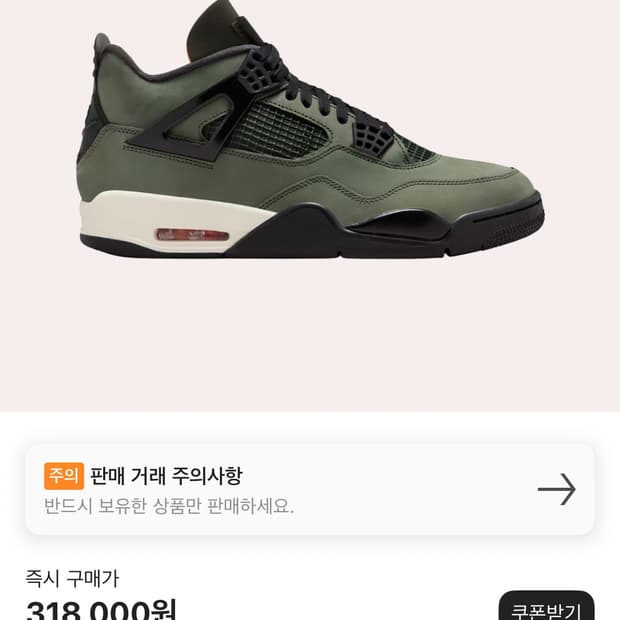 260) 조던 4 x 언디핏 레트로 OG SP 딥 그린 앤 클레멘타인