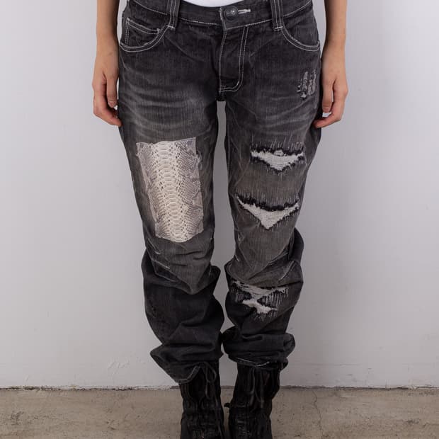 KYOJI MARUYAMA PYTHON DENIM PANTS
