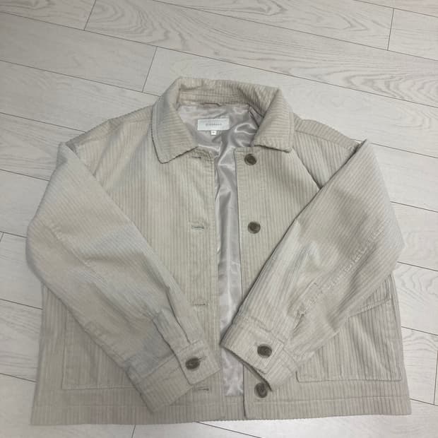 지오다노 아이보리 코듀로이 셔츠 자켓