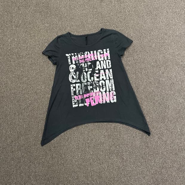 M)Japanese vintage Y2K 블랙 반팔