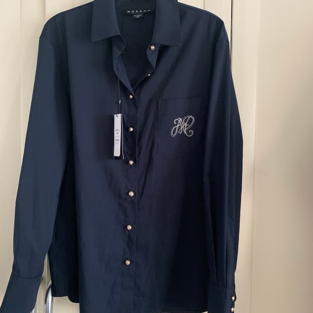 모르간 네이비 남방 블라우스 새제품