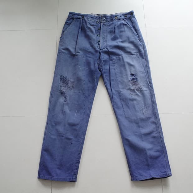 80s 프랑스 빈티지 사시코 리페어 워크팬츠 34