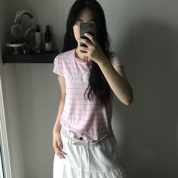 폴로 랄프로렌 중앙 스펠아웃 스트라이프 반팔티