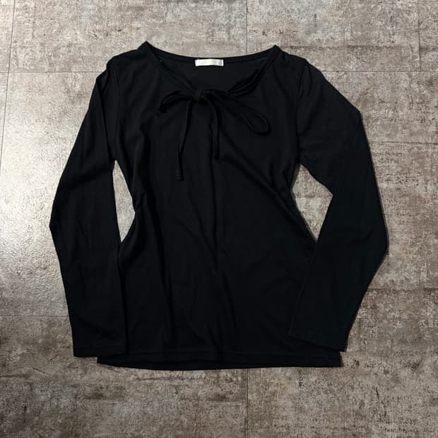 홀터 넥 투 웨이 롱 슬리브 티