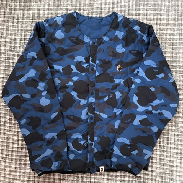 베이프 컬러 카모 라이트웨이트 다운 자켓