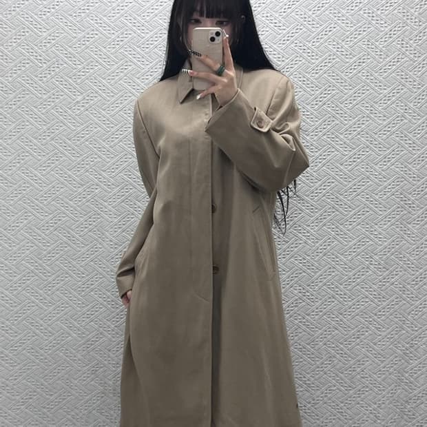 입생로랑 모던 시크 캐주얼 트렌치 울 코트 46 C10157