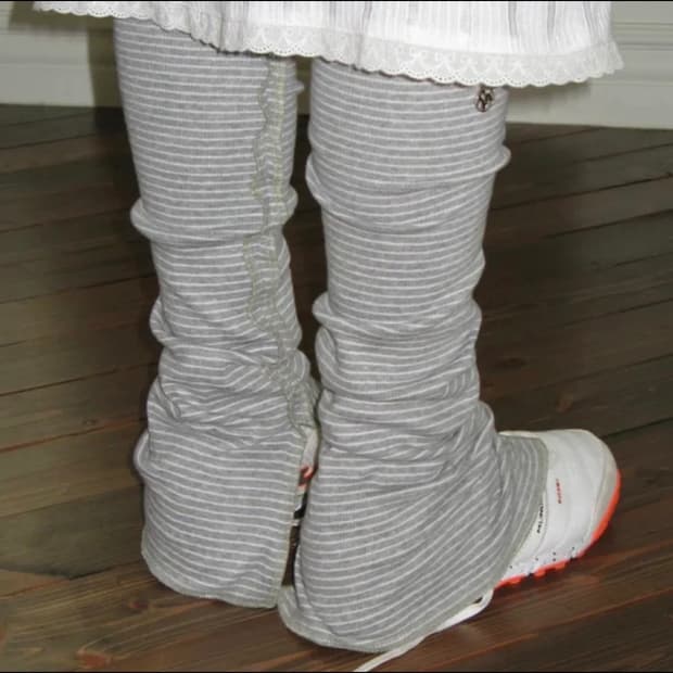 시눈 스트라이프 레그워머 멜란지 그레이 / 삭스 양말