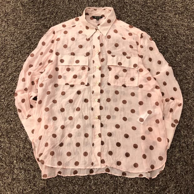 마시모두띠 실크 핑크 도트 셔츠