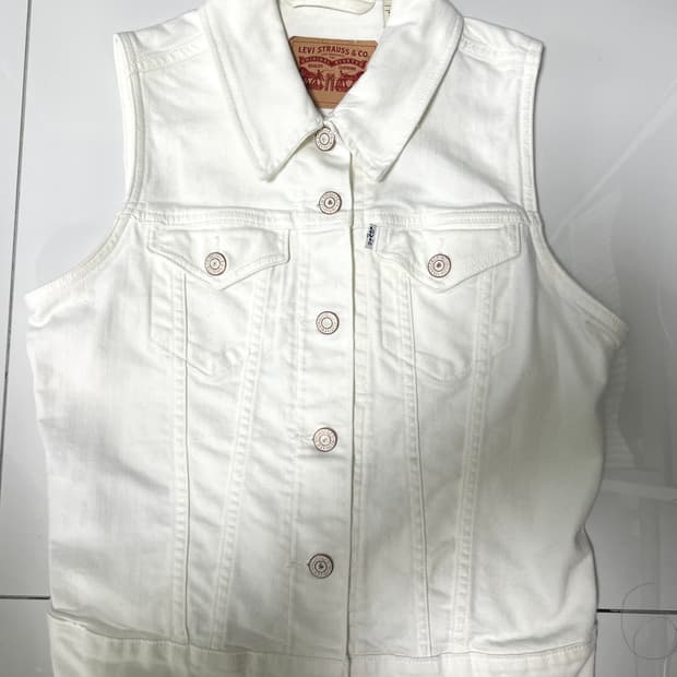 리바이스 화이트 데님 베스트