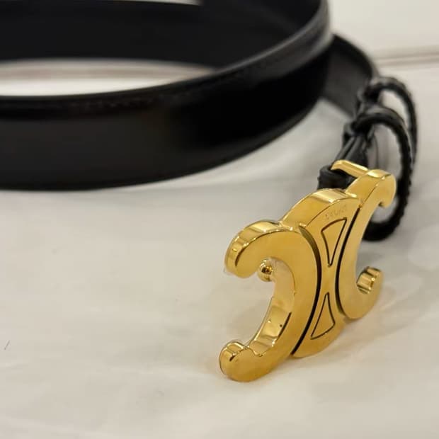 셀린느 틴 트리옹프 벨트 토리옹 레더 블랙