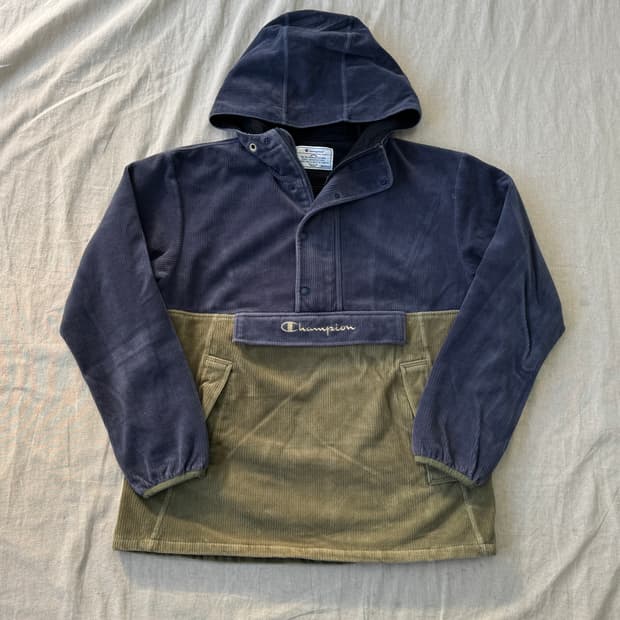 챔피온 재팬 코듀로이 배색 후드 아노락 M