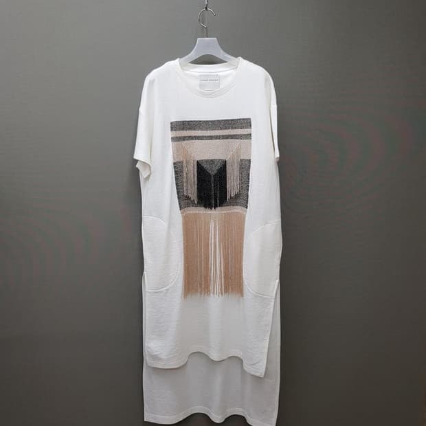 스테판 슈나이더 프린지 그래픽 롱 원피스 F사이즈