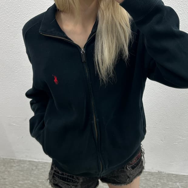 폴로 랄프로렌 블랙포니 블랙 코튼 집업 S