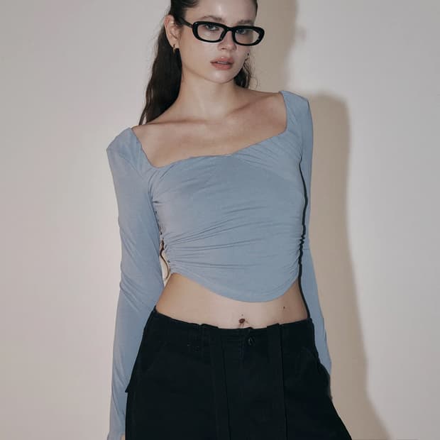 Misty Shirring Long Sleeve (Cool Grey)