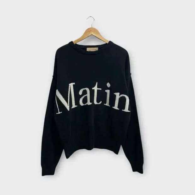 마뗑킴 빅로고 니트 블랙 free 