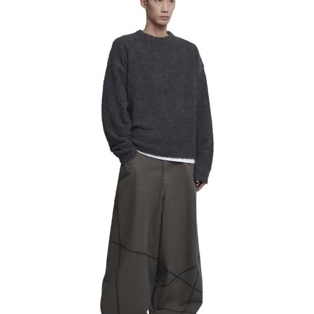 노매뉴얼 S.L 와이드 팬츠 S 차콜